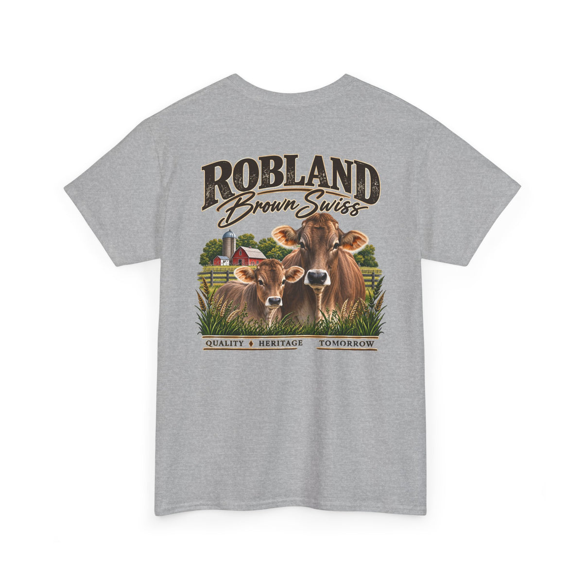 Robland Brown Swiss Cow Tee — Vintage Farm Graphic T‑Shirt