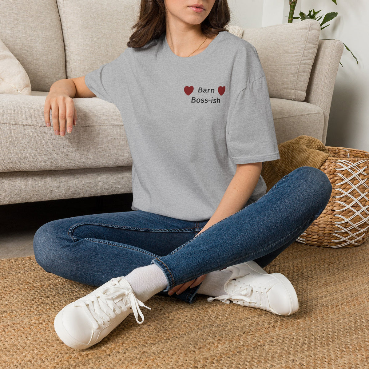 Barn Boss-ish T-Shirt — Cute Farm Mom Heart Tee