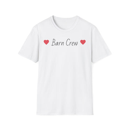 Barn Crew T-Shirt — Rustic Farm Life Tee with Heart Accents