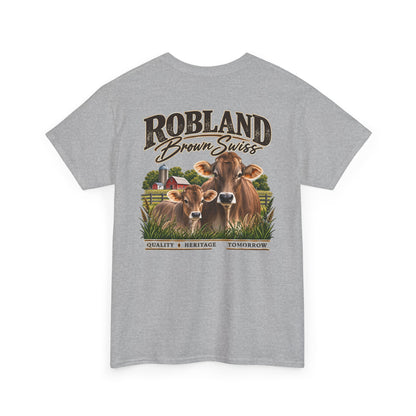 Robland Brown Swiss Cow Tee — Vintage Farm Graphic T‑Shirt