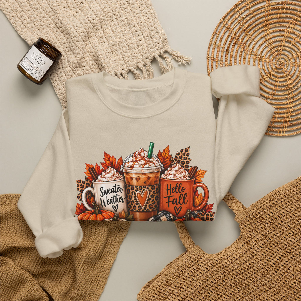 Fall Vibes Sweatshirt — Cozy Pumpkin Spice Autumn Crewneck