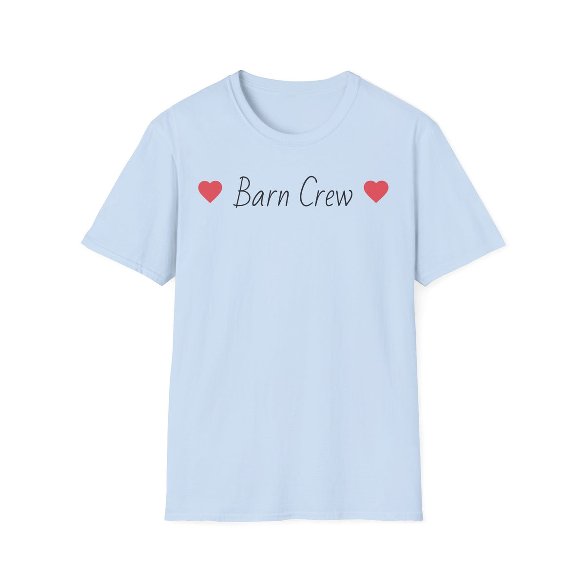 Barn Crew T-Shirt — Rustic Farm Life Tee with Heart Accents