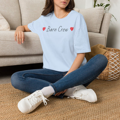 Barn Crew T-Shirt — Rustic Farm Life Tee with Heart Accents