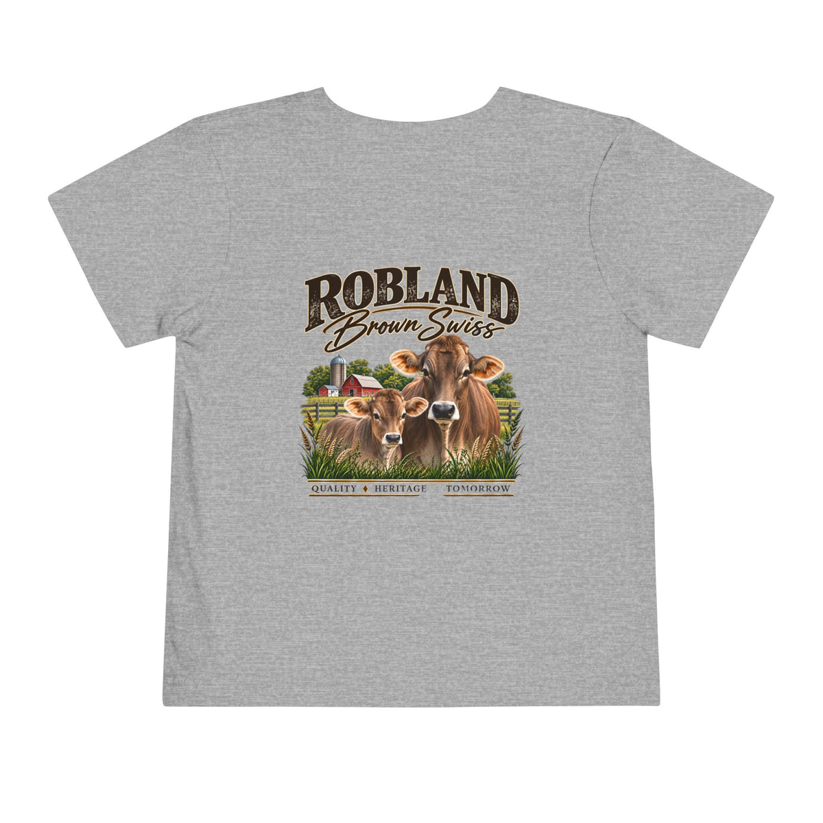 Robland Brown Swiss Toddler Tee — Cute Cow Farm Graphic Shirt