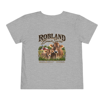 Robland Brown Swiss Toddler Tee — Cute Cow Farm Graphic Shirt