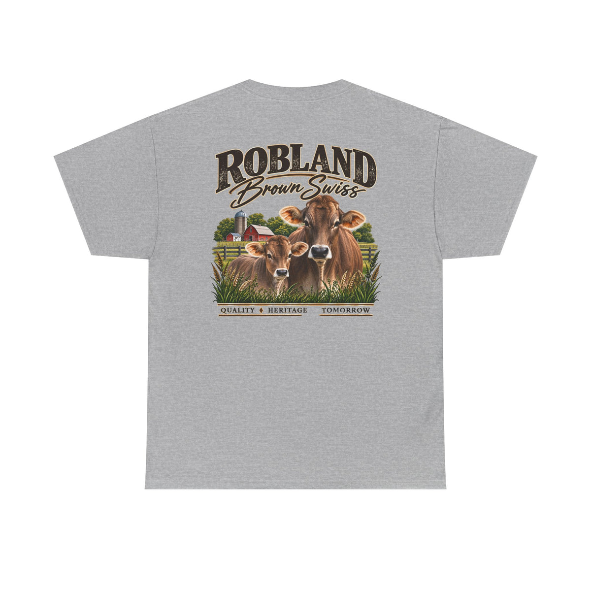 Robland Brown Swiss Cow Tee — Vintage Farm Graphic T‑Shirt