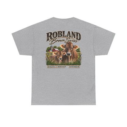 Robland Brown Swiss Cow Tee — Vintage Farm Graphic T‑Shirt
