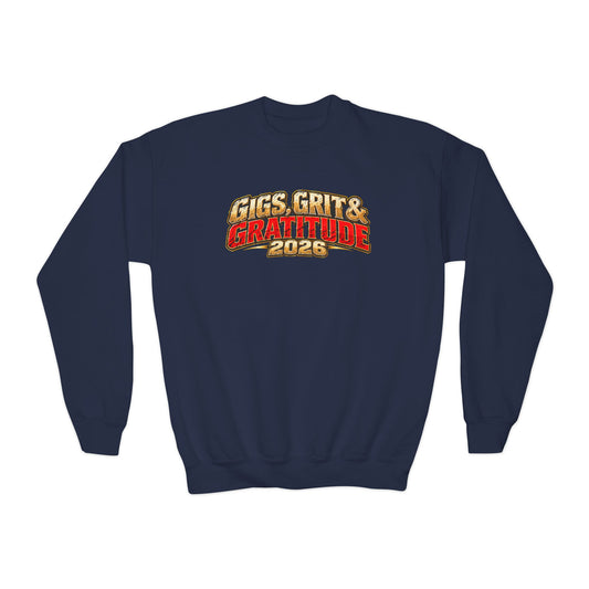 "Gigs, Grit & Gratitude 2026" Youth Sweatshirt
