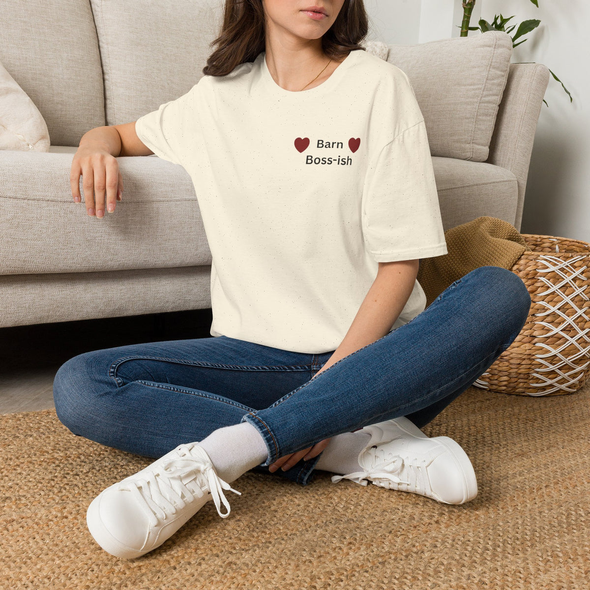 Barn Boss-ish T-Shirt — Cute Farm Mom Heart Tee