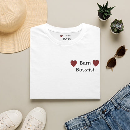 Barn Boss-ish T-Shirt — Cute Farm Mom Heart Tee