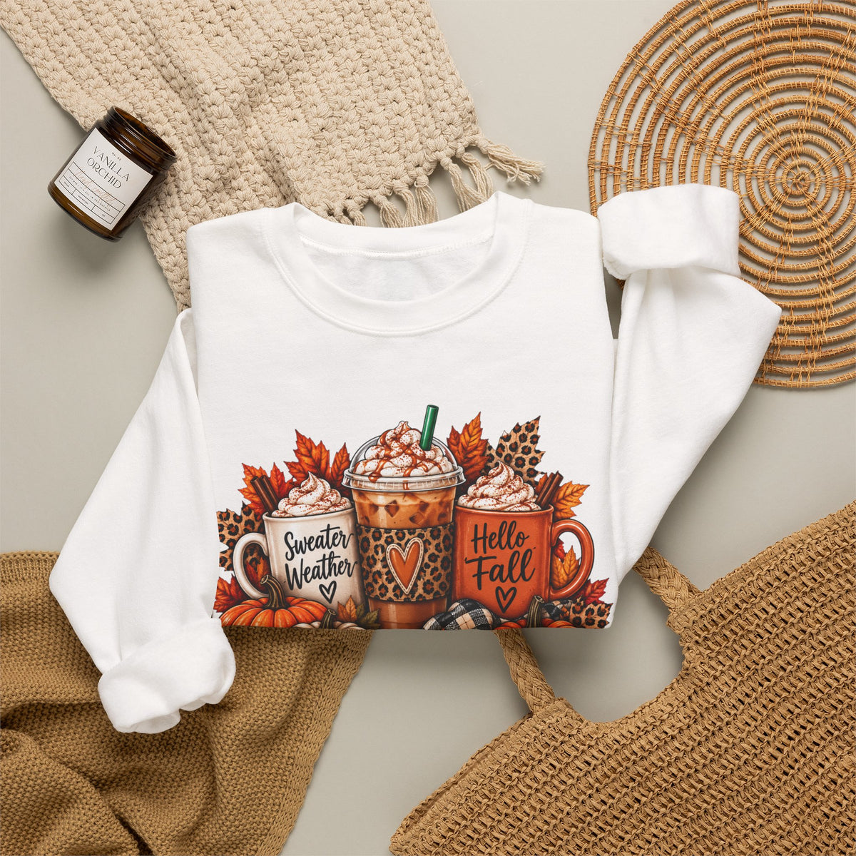 Fall Vibes Sweatshirt — Cozy Pumpkin Spice Autumn Crewneck